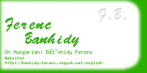 ferenc banhidy business card